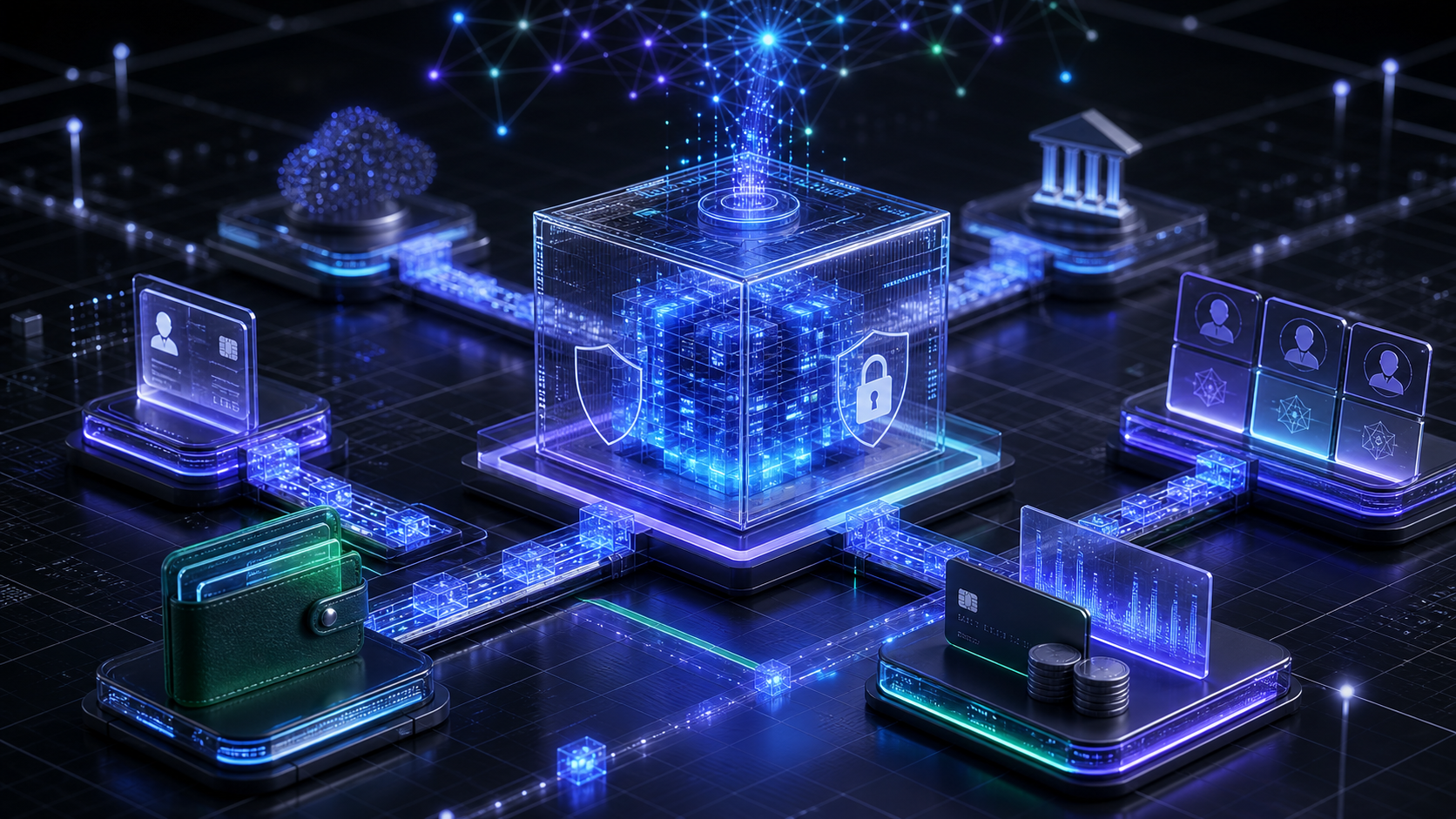 Embedded finance marketplace showing wallets, cards and payouts for digital assets