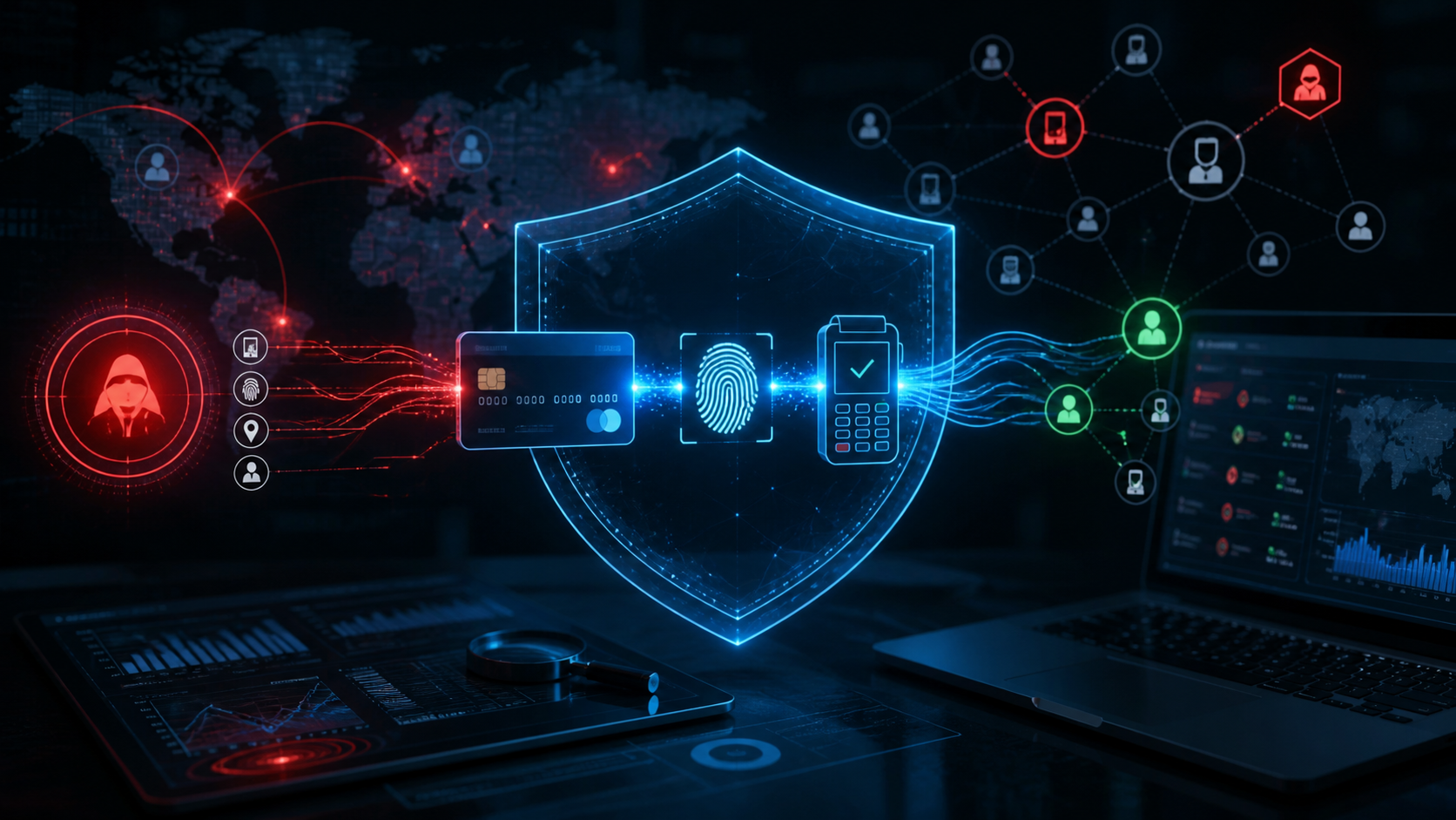 Fraud intelligence screen showing behavioral risk signals for digital payments