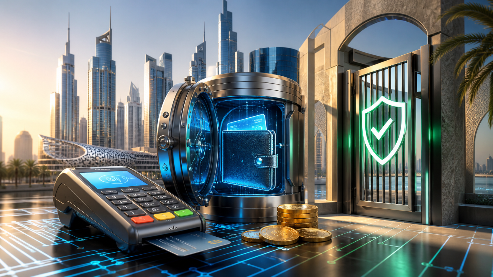 UAE digital payments platform showing stored value and merchant settlement flows